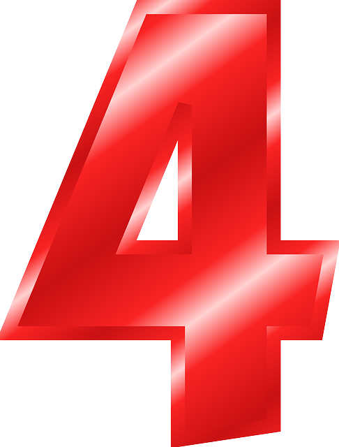 Number 4 Transparent PNG Image