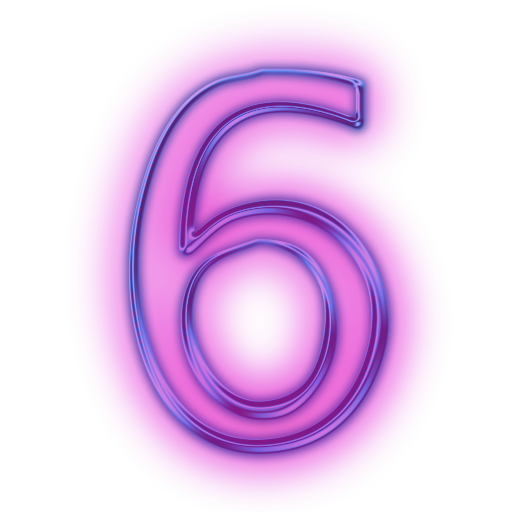 Number 6 Transparent PNG Image