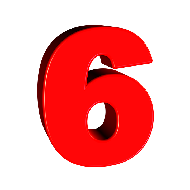 Number 6 Transparent PNG Image