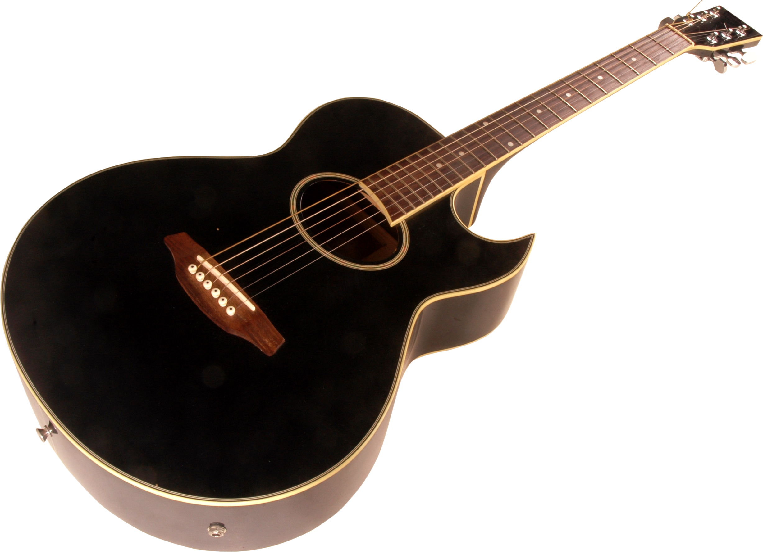 Guitar Acoustic Black Free Clipart HD PNG Image