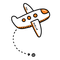 Download Simple Pattern Decoration Plane Orange Airplane Cartoon HQ PNG  Image | FreePNGImg