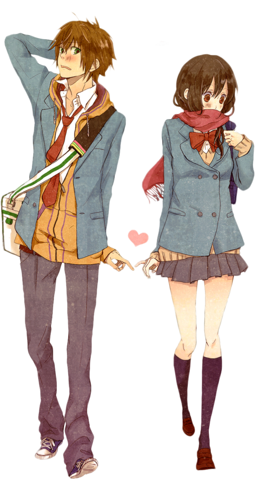 Cute Couple Anime Free Clipart HQ PNG Image