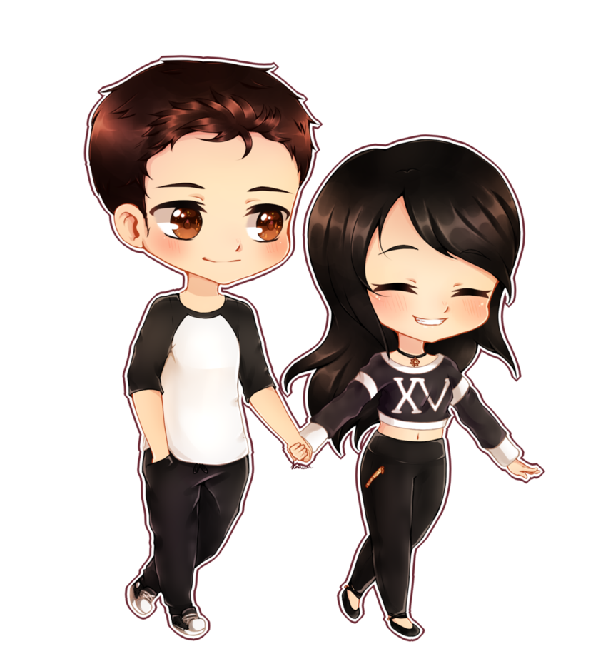 Chibi Couple Anime Download HQ PNG Image