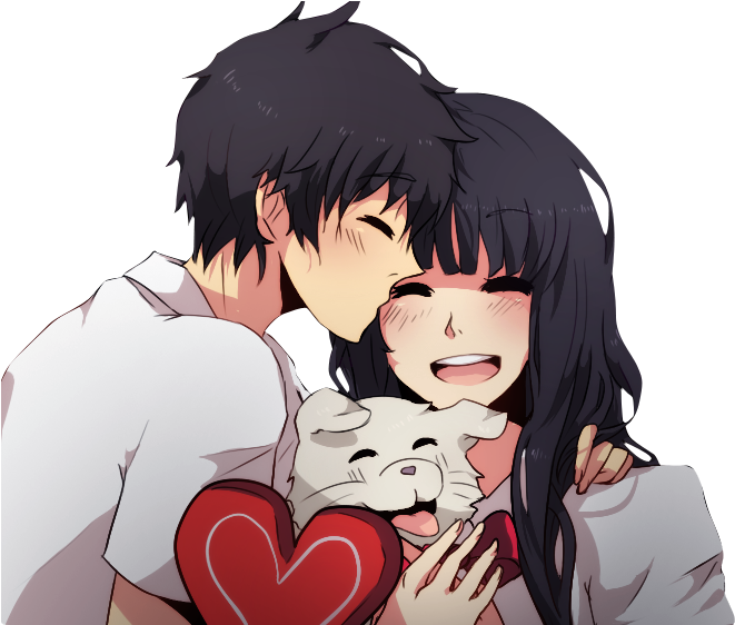 Chibi Couple Anime Free Clipart HD PNG Image