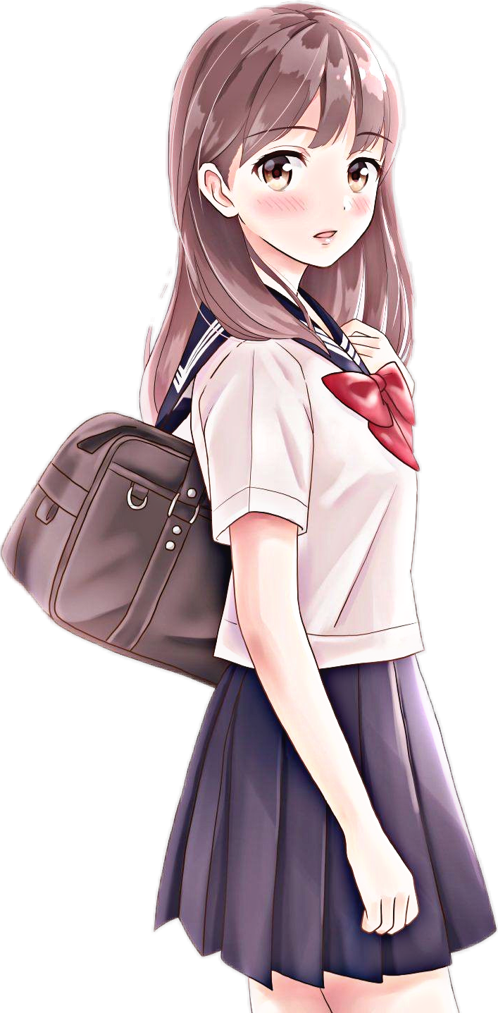 School Anime Girl Download HD PNG Image