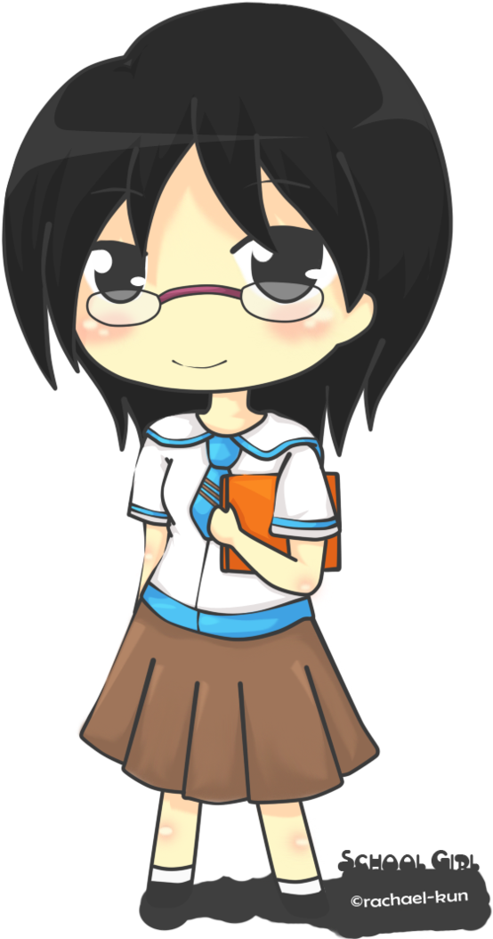 School Vector Anime Girl PNG Image High Quality PNG Image
