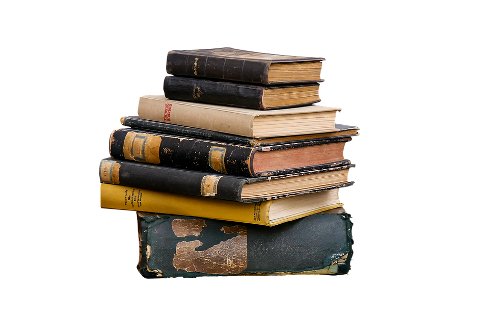 Antique Book Stack Free HQ Image PNG Image
