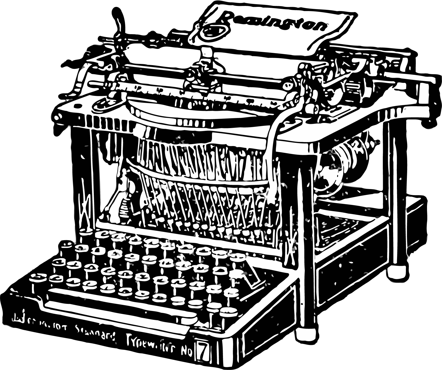 Antique Vector Typewriter Free PNG HQ PNG Image