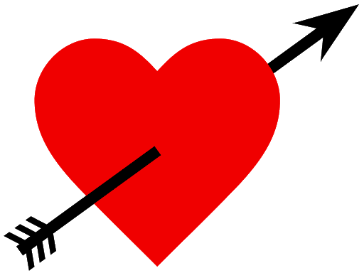 Heart Arrow Red Free Clipart HD PNG Image