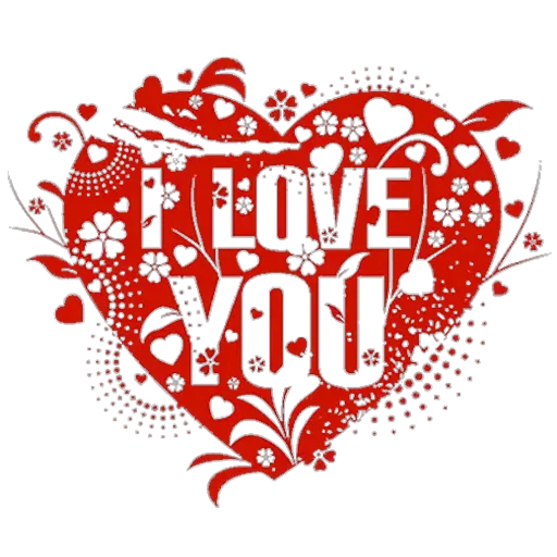 I Heart You Love Word PNG Image
