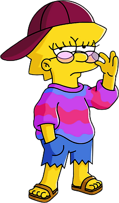 Character Fictional Simpsons Marge Headgear Lisa Tapped PNG Image
