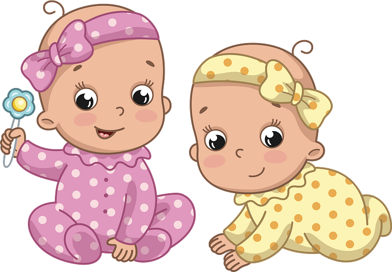Twin Babies Free Clipart HQ PNG Image