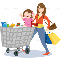 Play Shopping Human Cart Behavior Mother PNG Image