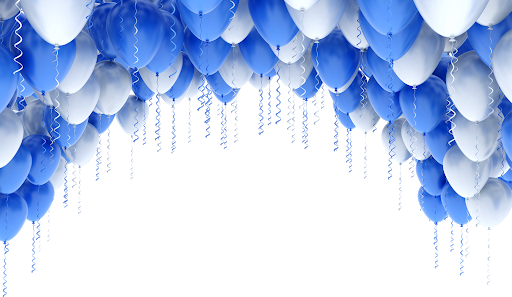 Blue Balloon Decorated Free Clipart HD PNG Image