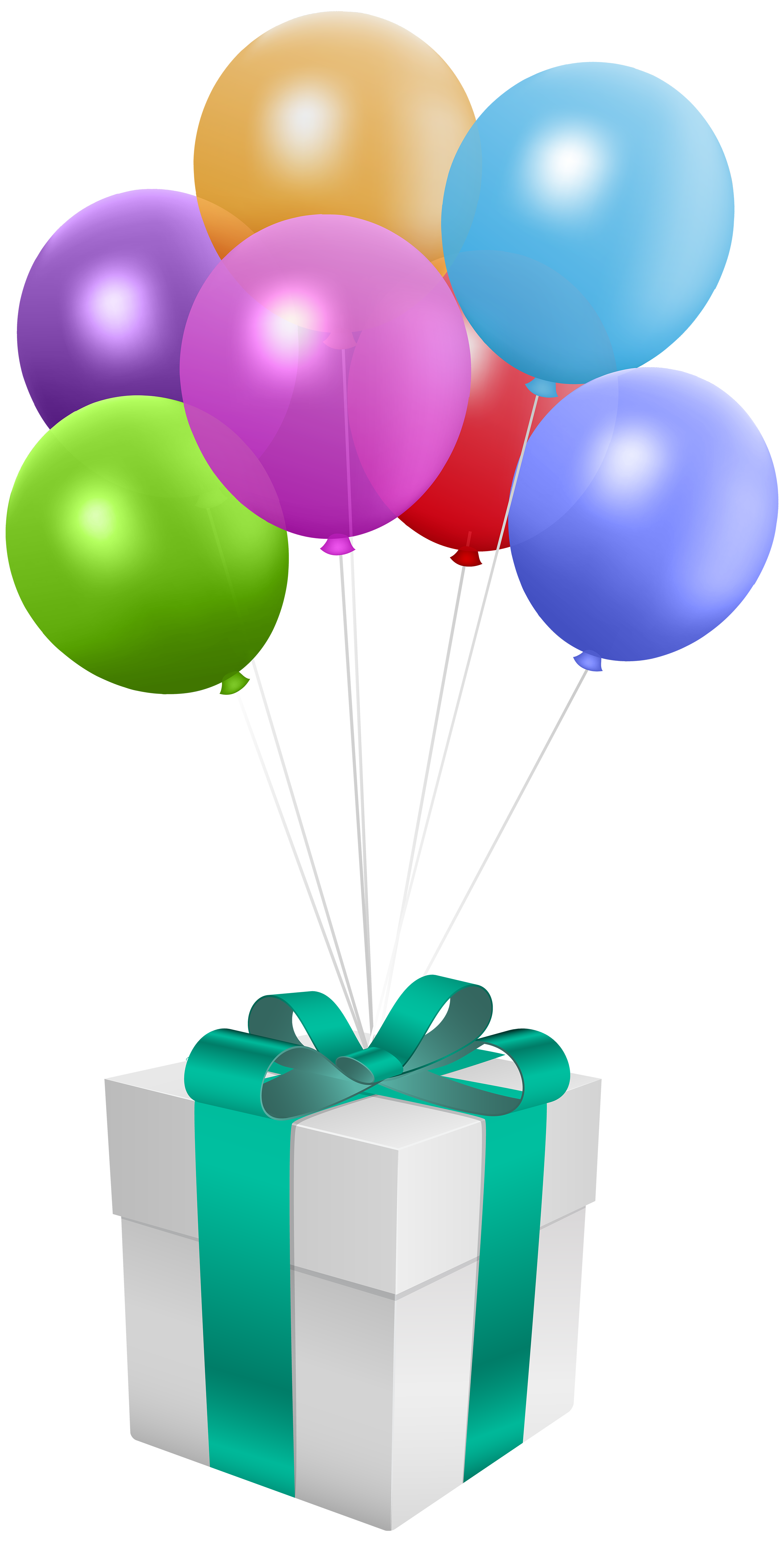 Download Gift With Balloon Birthday Balloons Transparent HQ PNG Image