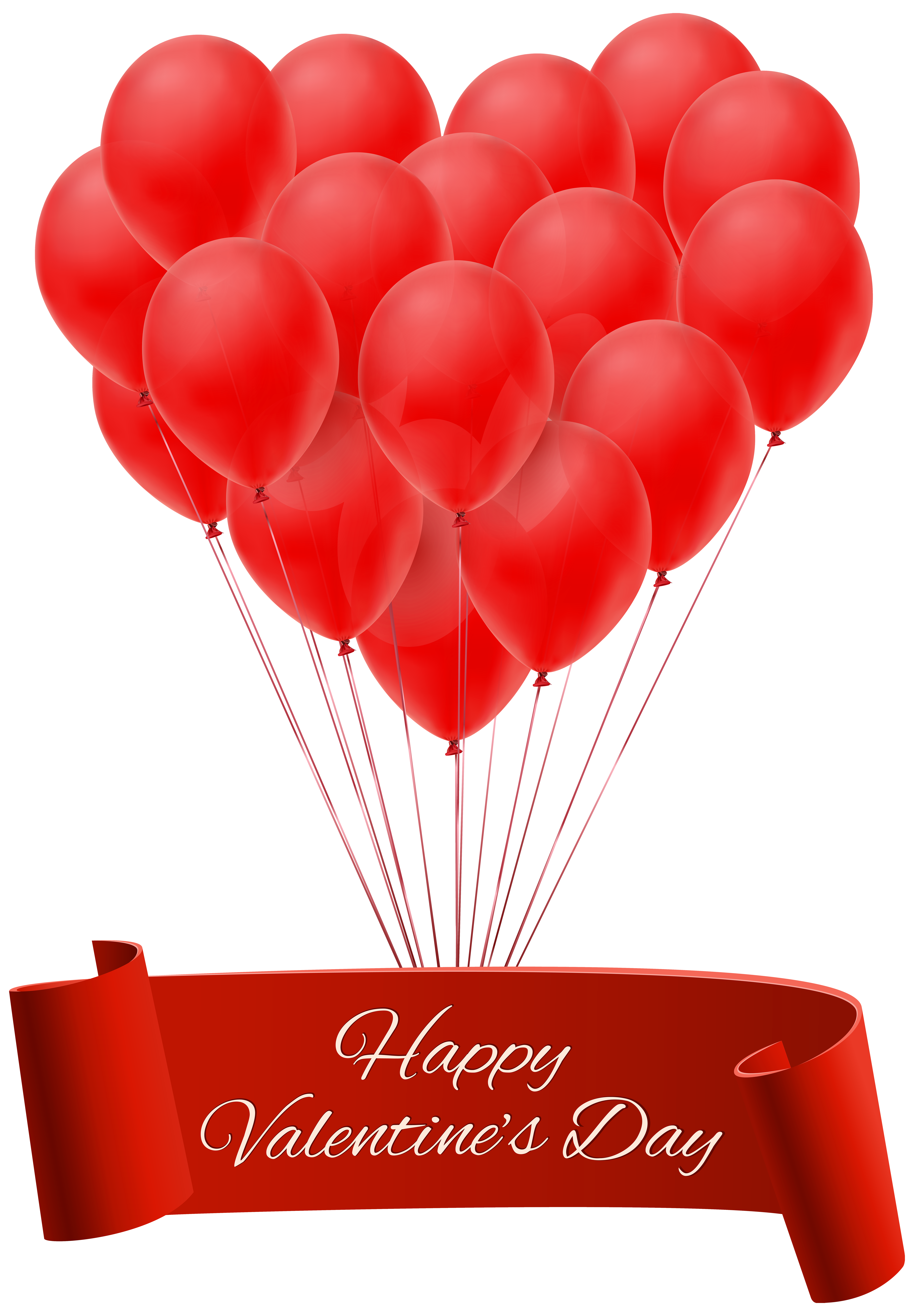 Heart Valentine'S With Balloon Balloons Banner Day PNG Image