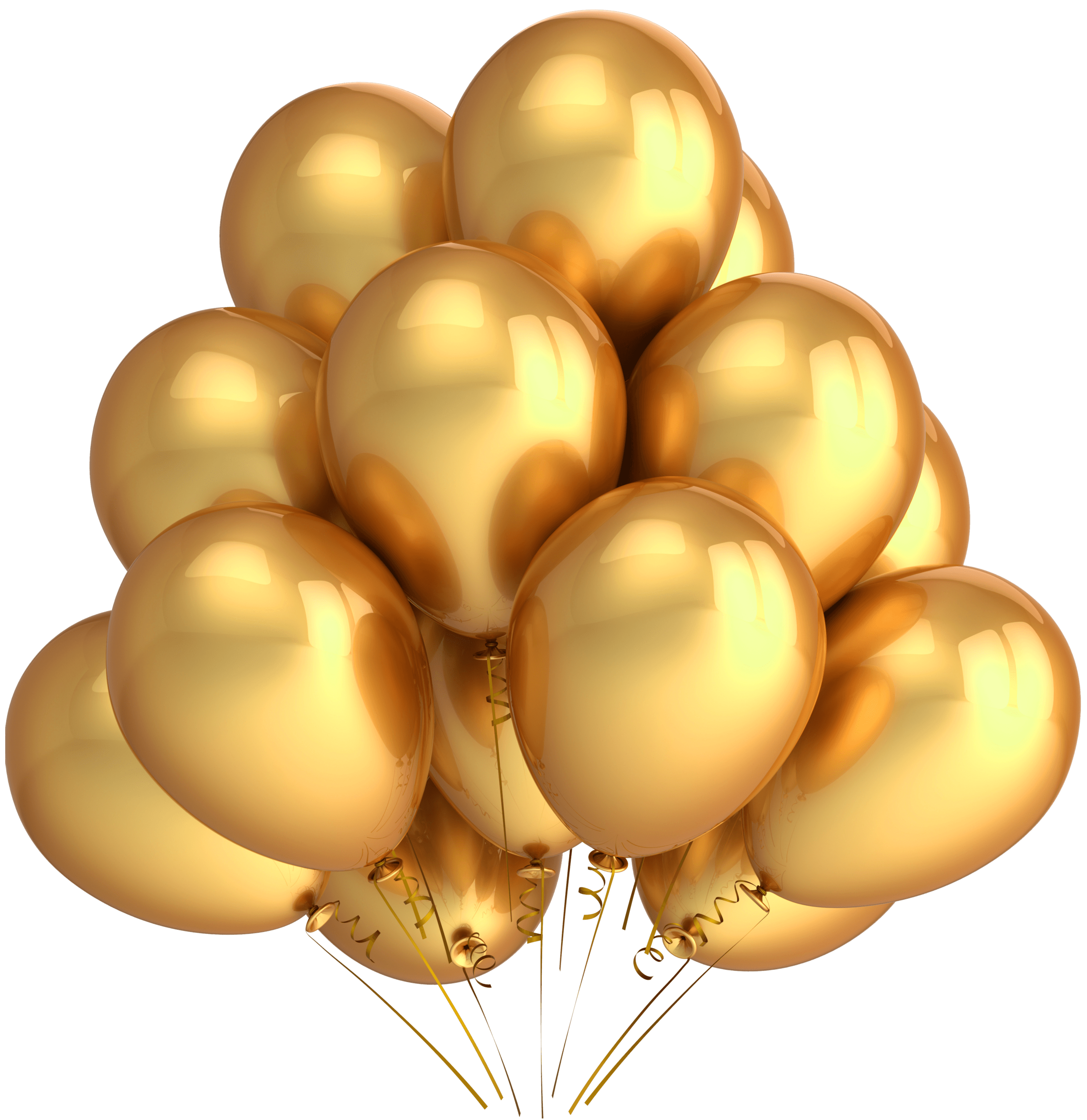 Golden Of Balloons Bunch HQ Image Free PNG Image