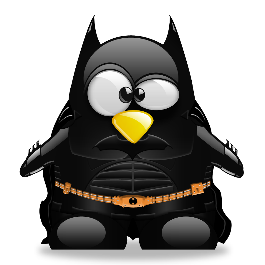 Batman Linux T-Shirt Knight Tuxedo Penguin PNG Image