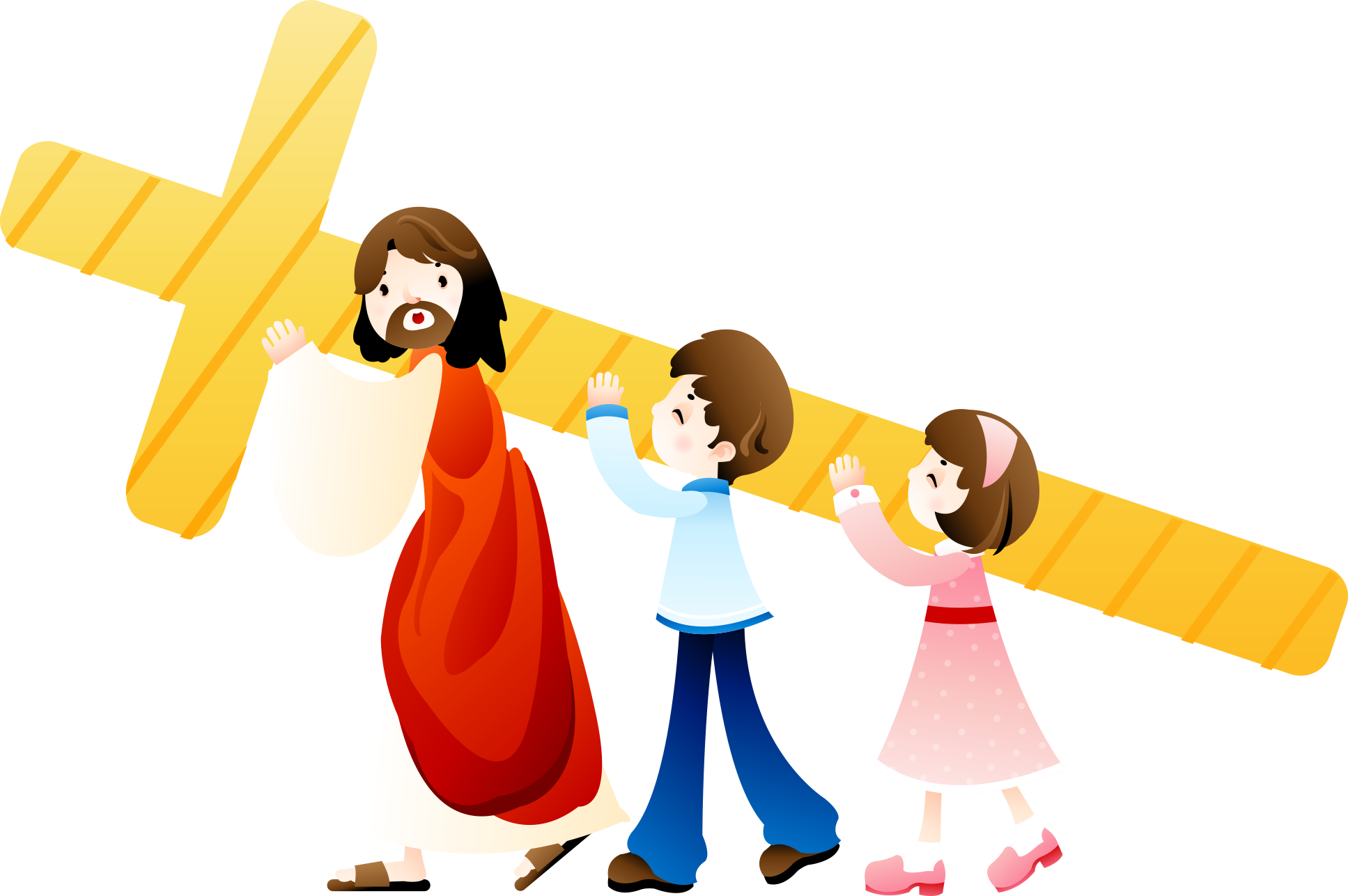 Bible Cross Jesus Holding Child Christianity PNG Image
