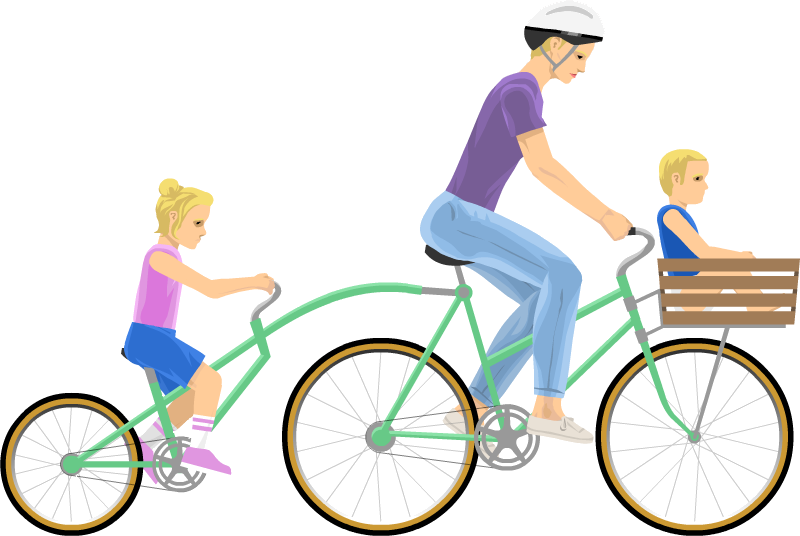 Bicycle Father Ragdoll Yellow Wheels Physics Happy PNG Image