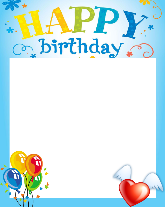 Picture Card! Frames Birthday Cake Frame Happy PNG Image