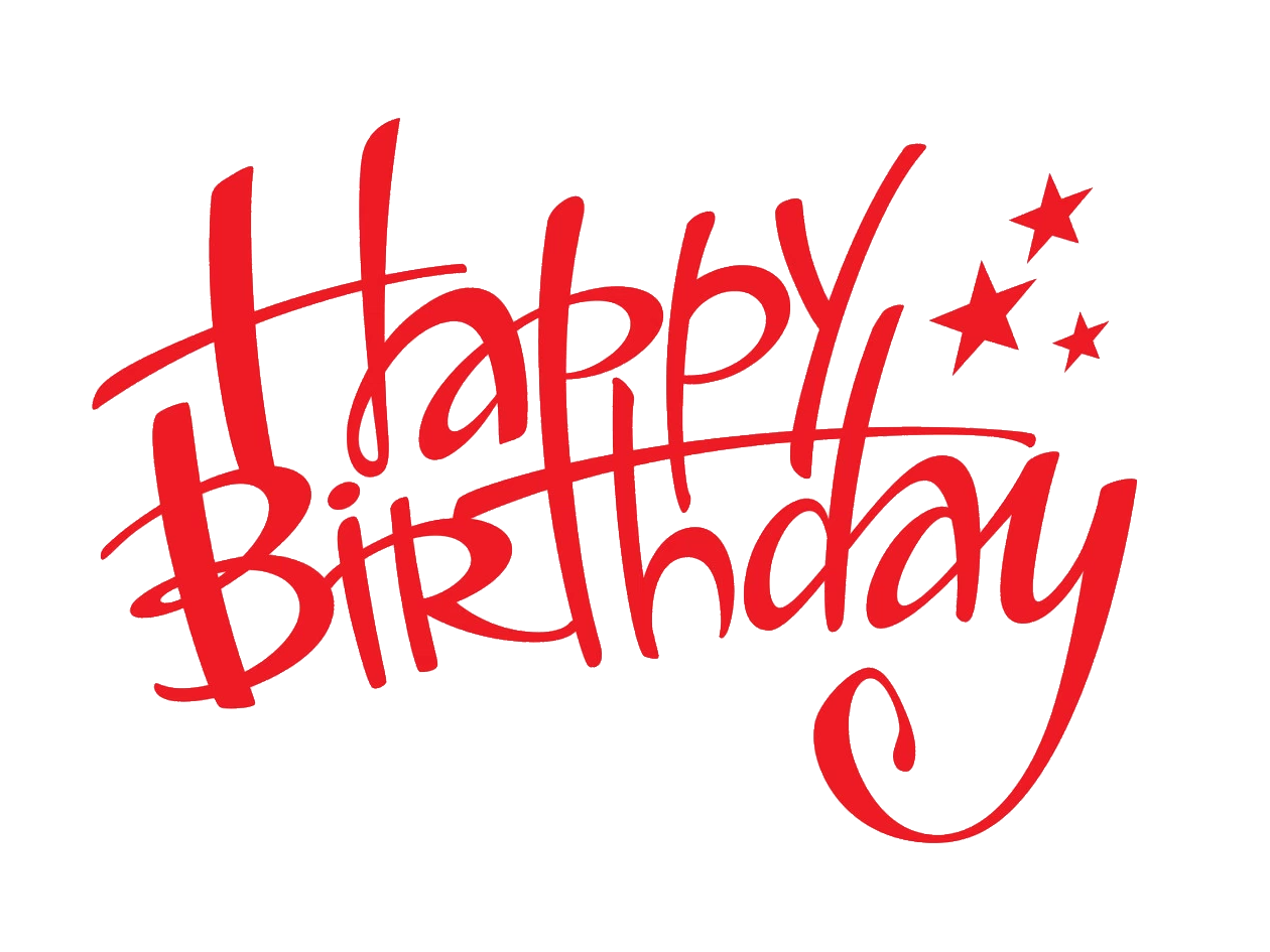 Text Birthday Red Download HD PNG Image