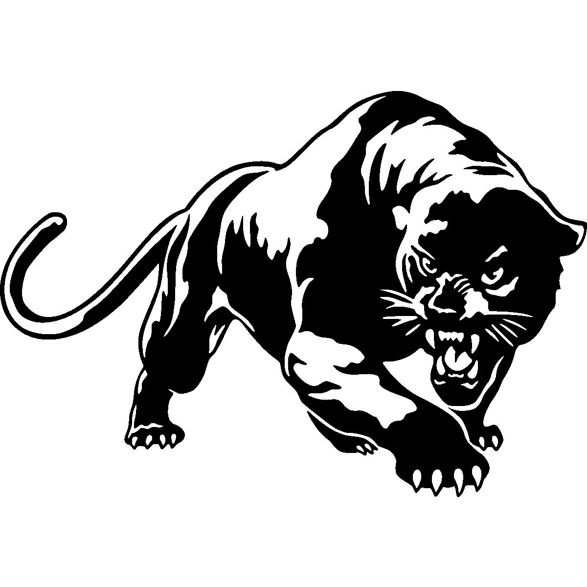 Panther Wall Car Sticker Decal Black PNG Image