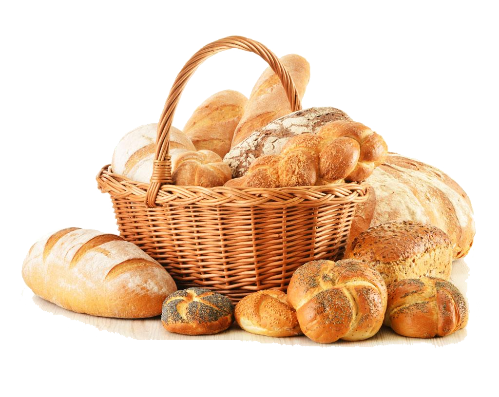 Multi Slices Wicker Grain Basket Bread PNG Image