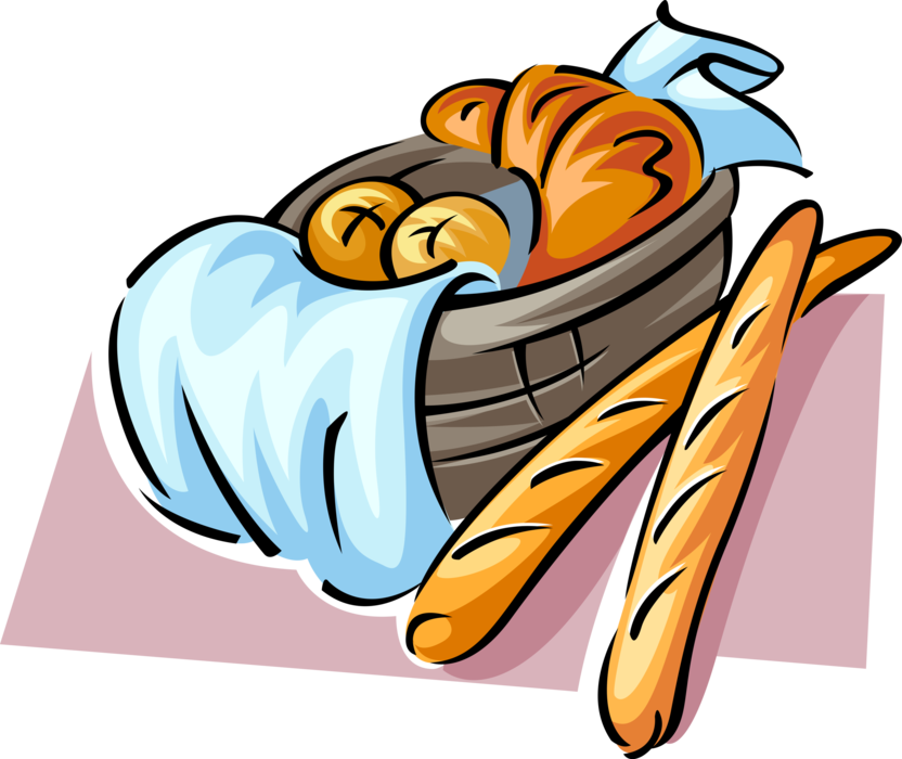 Basket Vector French Bread Free Clipart HD PNG Image