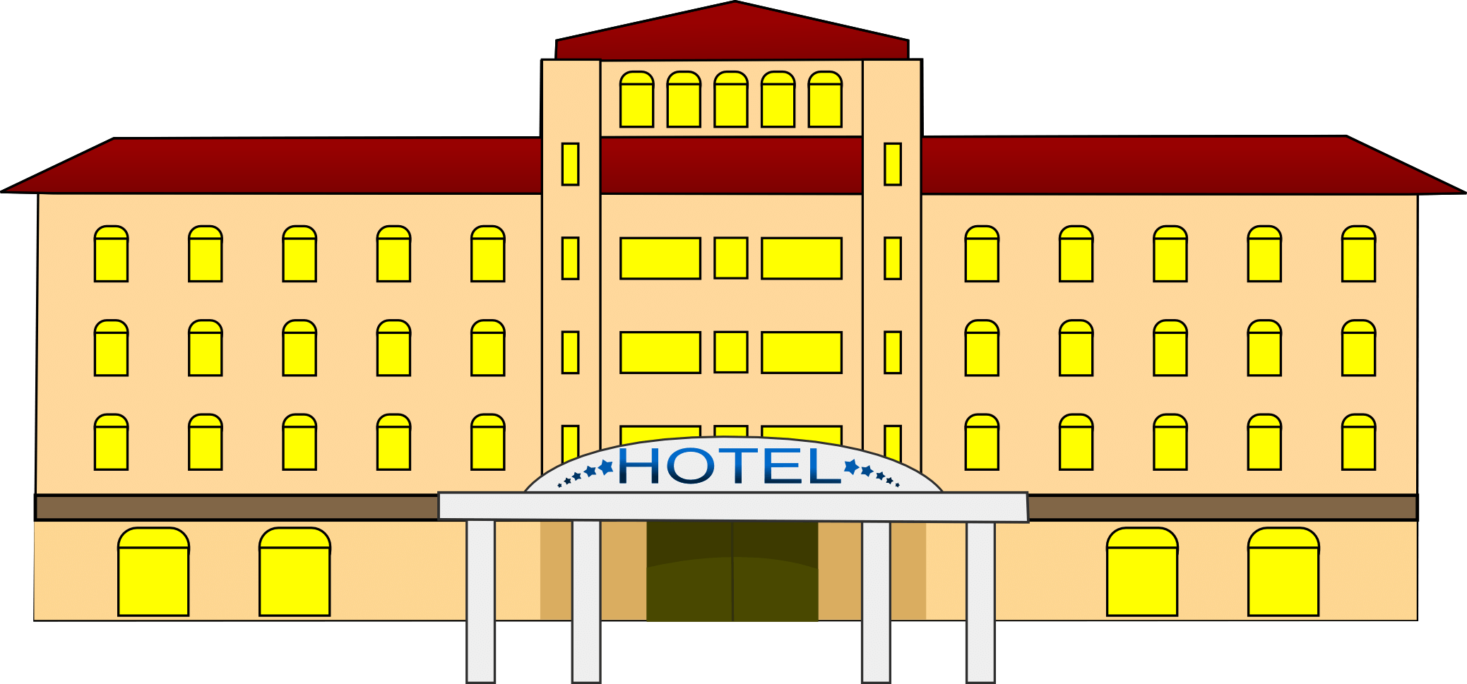 Building Hotel Vector Free Transparent Image HQ PNG Image