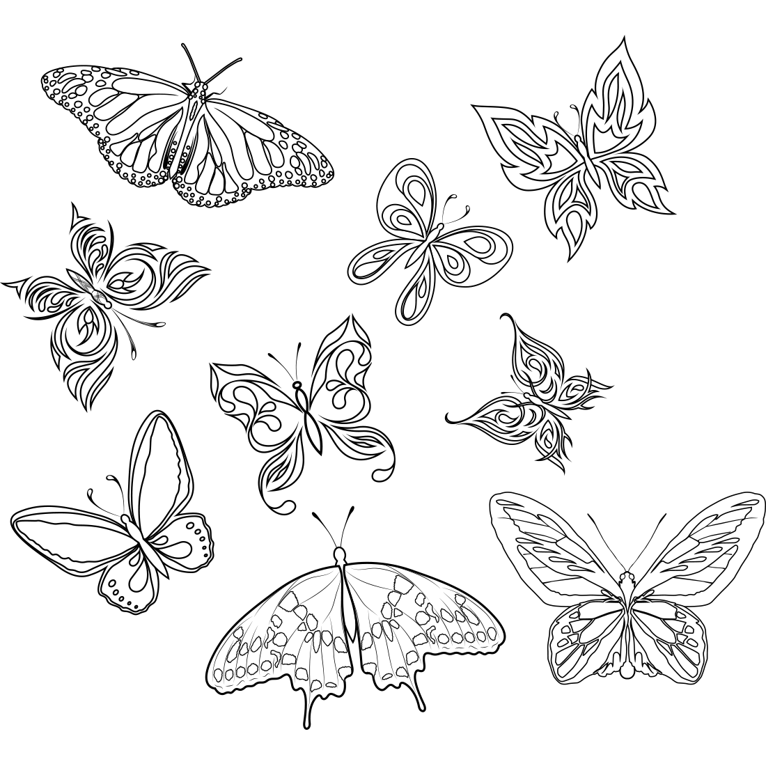 Butterfly Tattoo Art Insects Photography Butterflies Black PNG Image