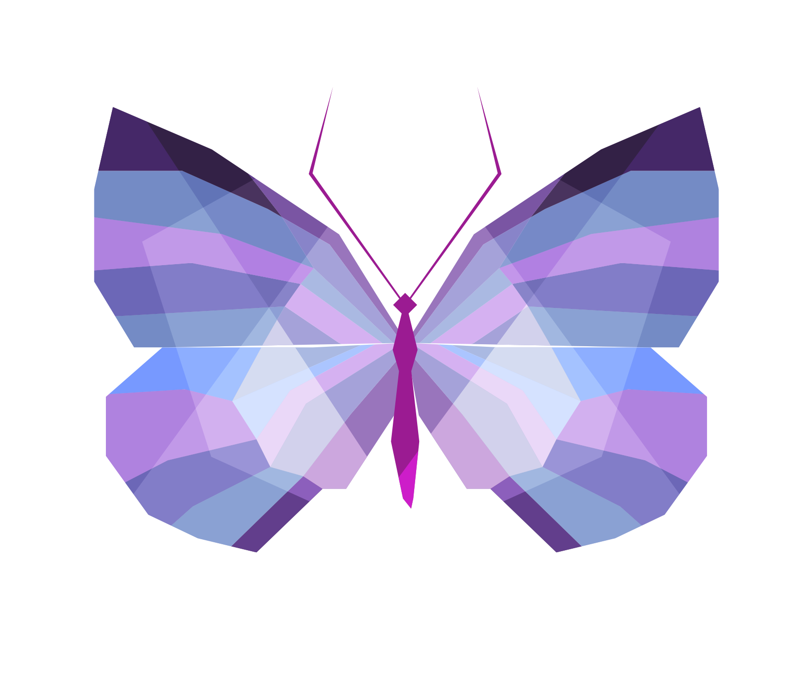 Butterfly Lilac Geometry Color Vector Graphics Drawing PNG Image