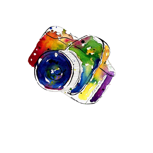 Picture Photography Material Watercolor Camera Painting PNG Image