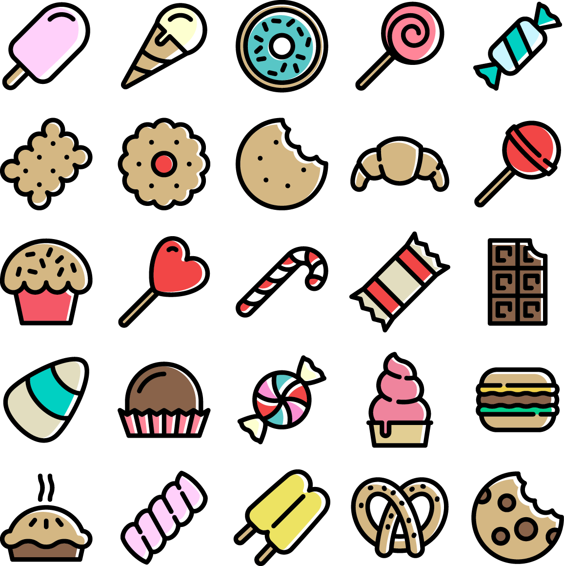 20 Models Material Candy Sweets Vector Lollipop PNG Image