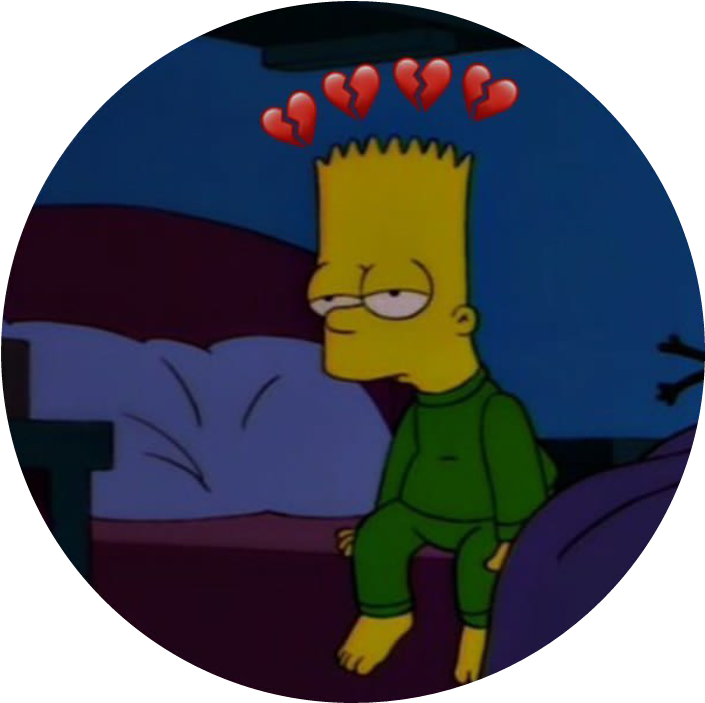 Bart Character Fictional Sadness Simpson Cartoon Depression PNG Image