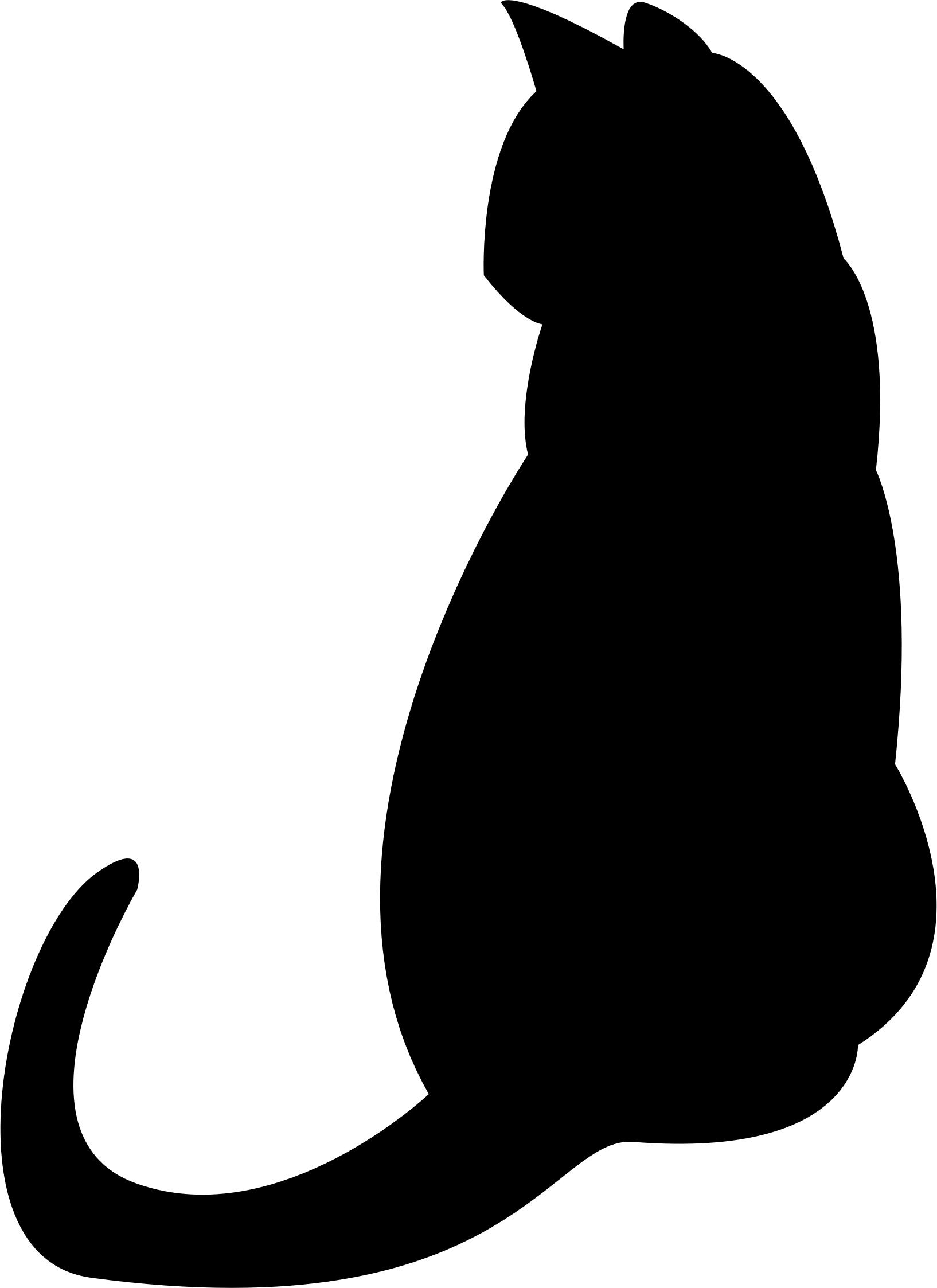 Cat sitting siluette Transparent PNG Image