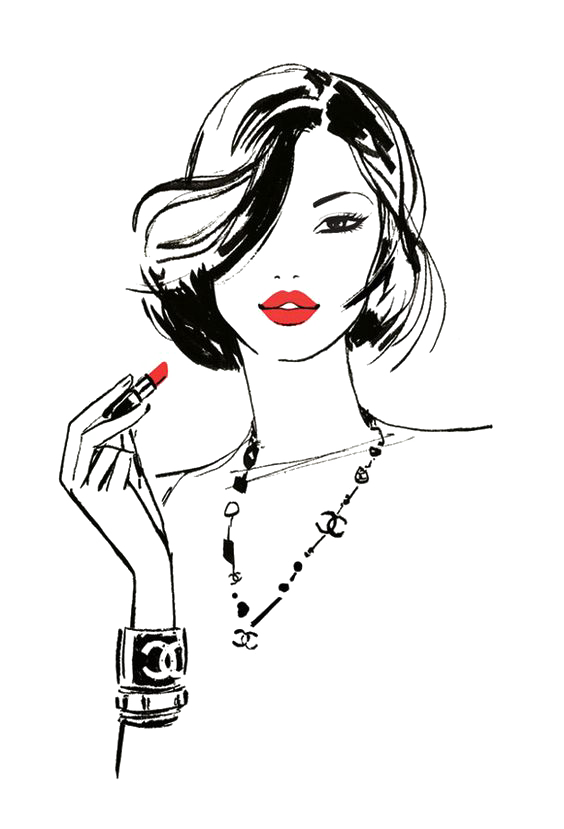 Download Fashion Girls Illustration Drawing Lips Chanel Red Hq Png Image Freepngimg