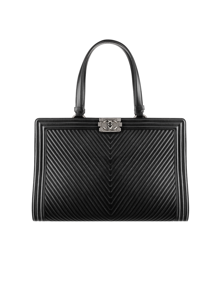 Download Tote Leather Laptop Bag Black Handbag Chanel HQ PNG Image ...