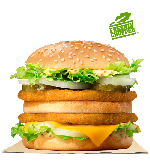 King Whopper Hamburger Big Fries Cheeseburger French PNG Image
