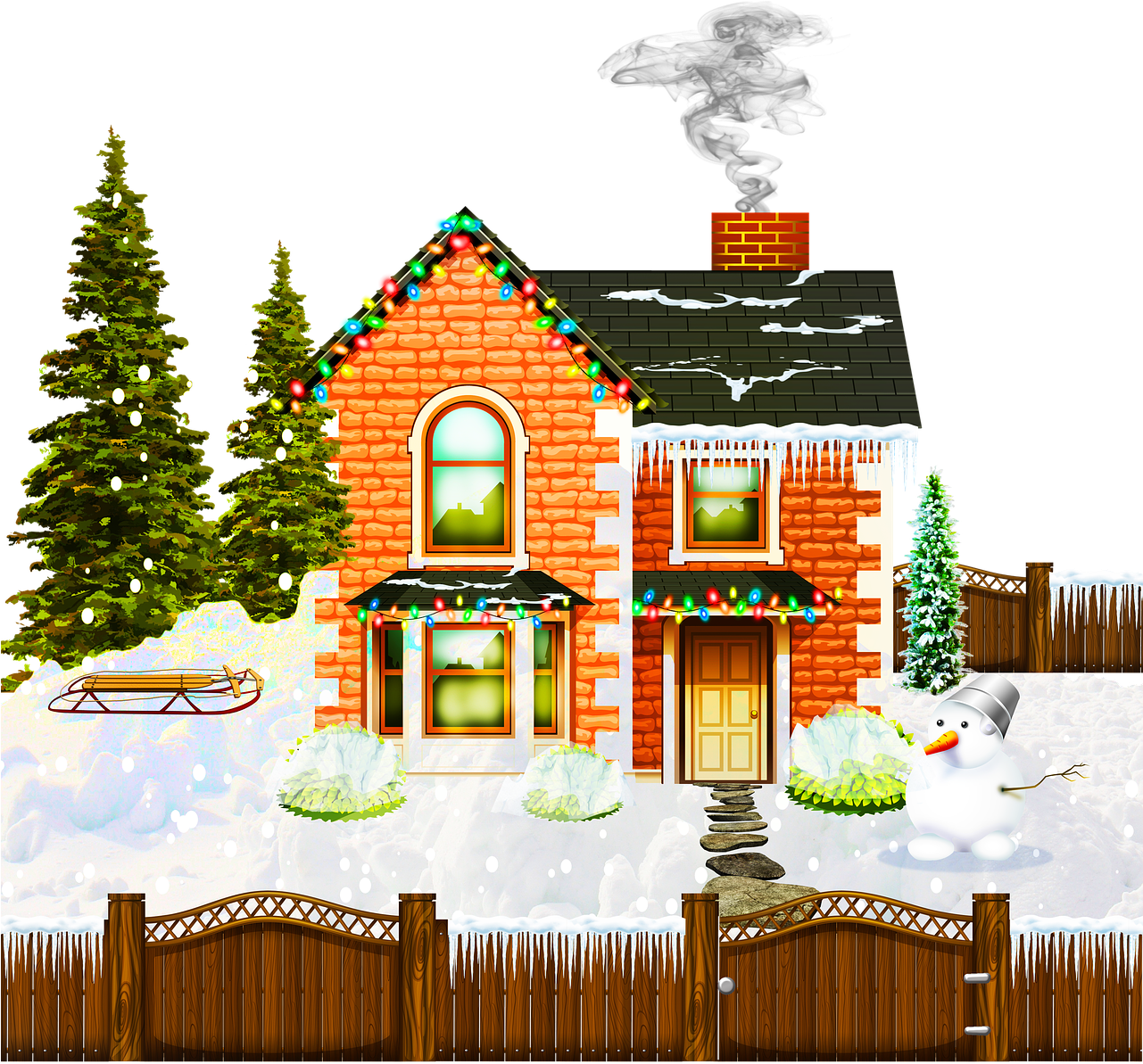 House Christmas Free Transparent Image HQ PNG Image