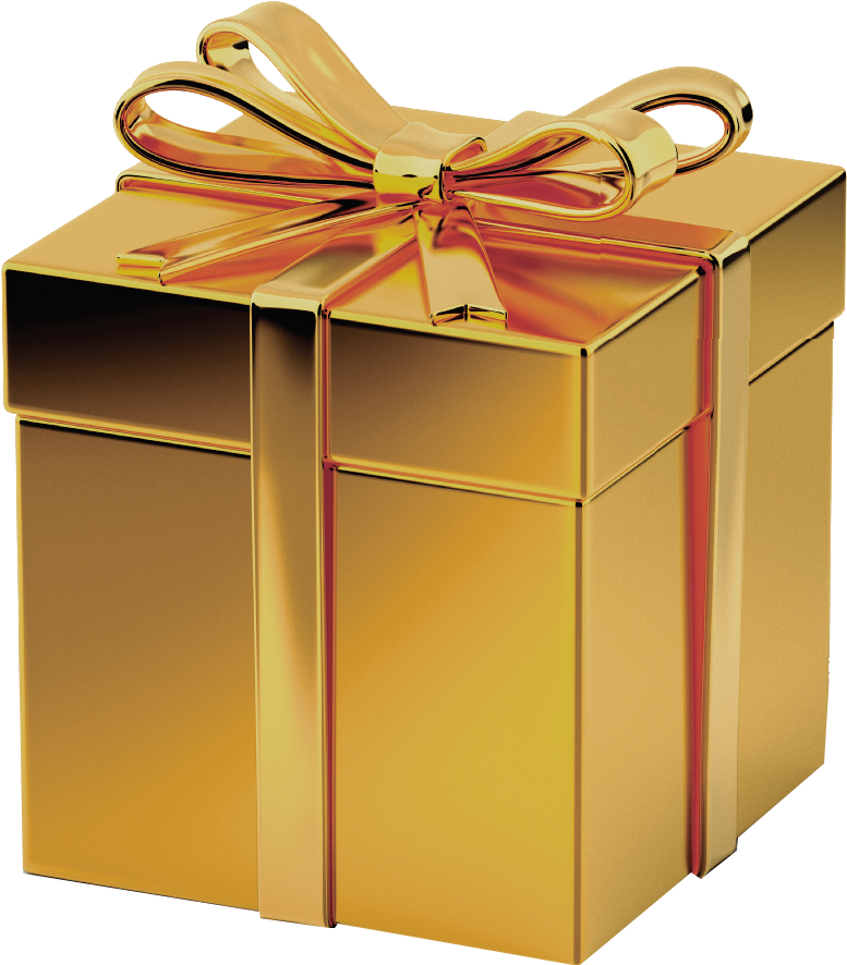 Gift Christmas Gold PNG File HD PNG Image