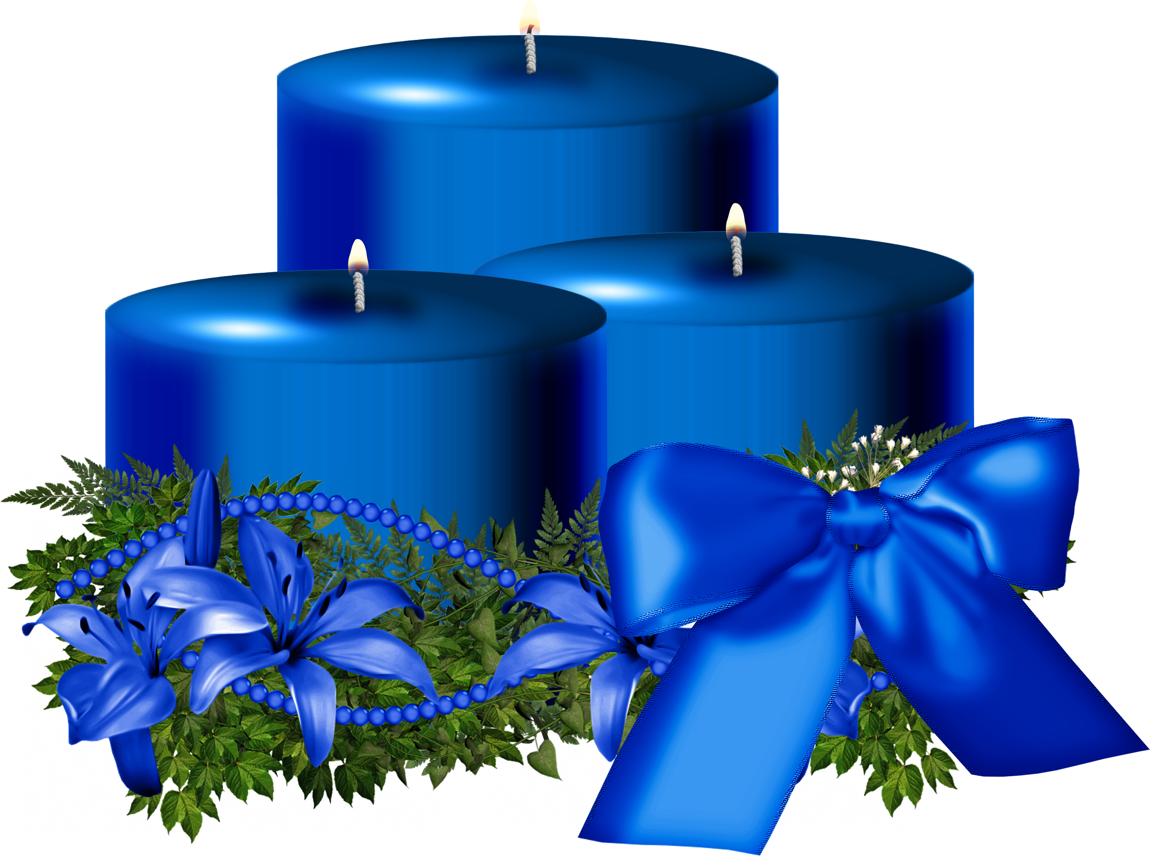 Blue Candle Christmas HQ Image Free PNG Image
