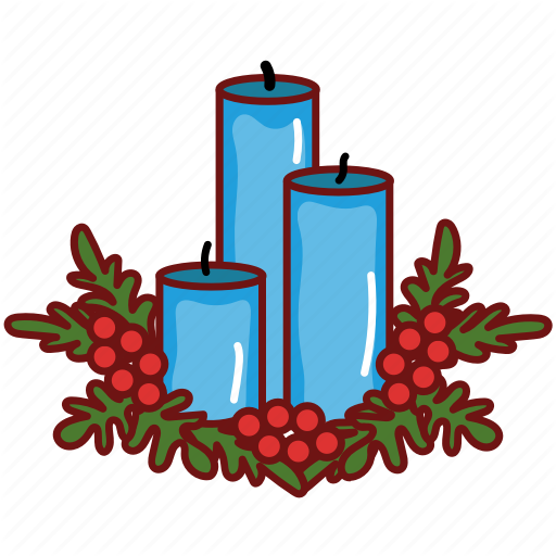 Blue Candle Christmas HD Image Free PNG Image