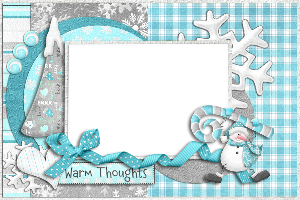 Blue Frame Christmas Free Clipart HQ PNG Image