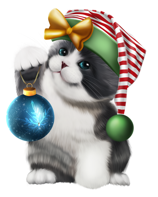 Christmas Cat PNG Free Photo PNG Image