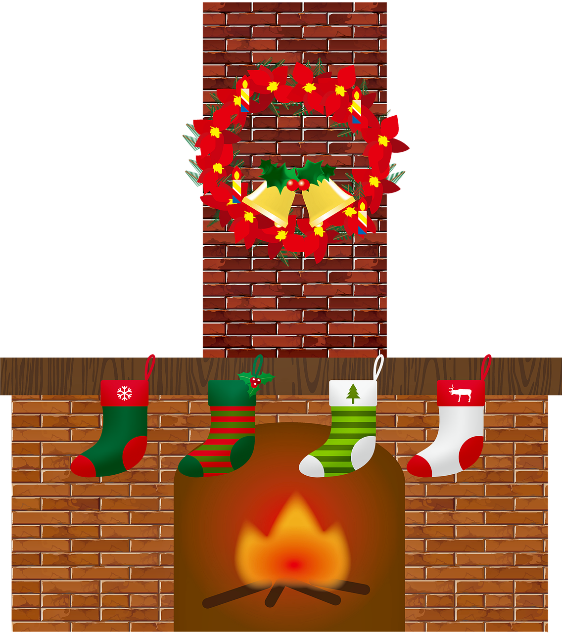 Fireplace Christmas Free Clipart HQ PNG Image