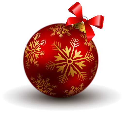 Christmas Red Bauble Free Clipart HD PNG Image