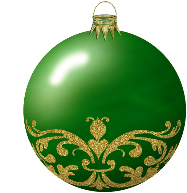 Green Christmas Ornaments HQ Image Free PNG Image
