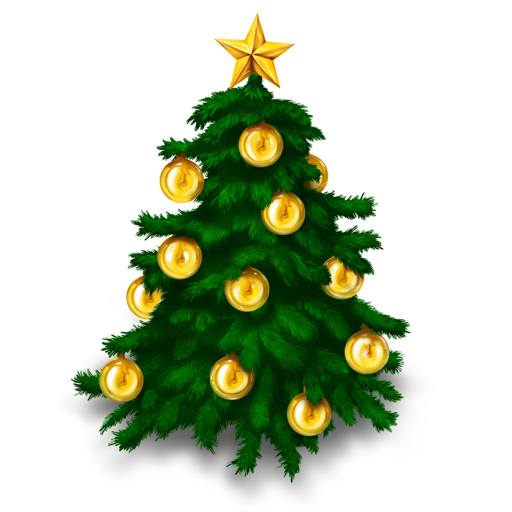 Golden Ornament Fir-Tree Christmas HQ Image Free PNG Image