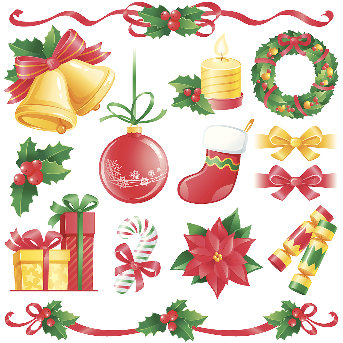 Flat Cracker Illustration Design Decorations Christmas PNG Image